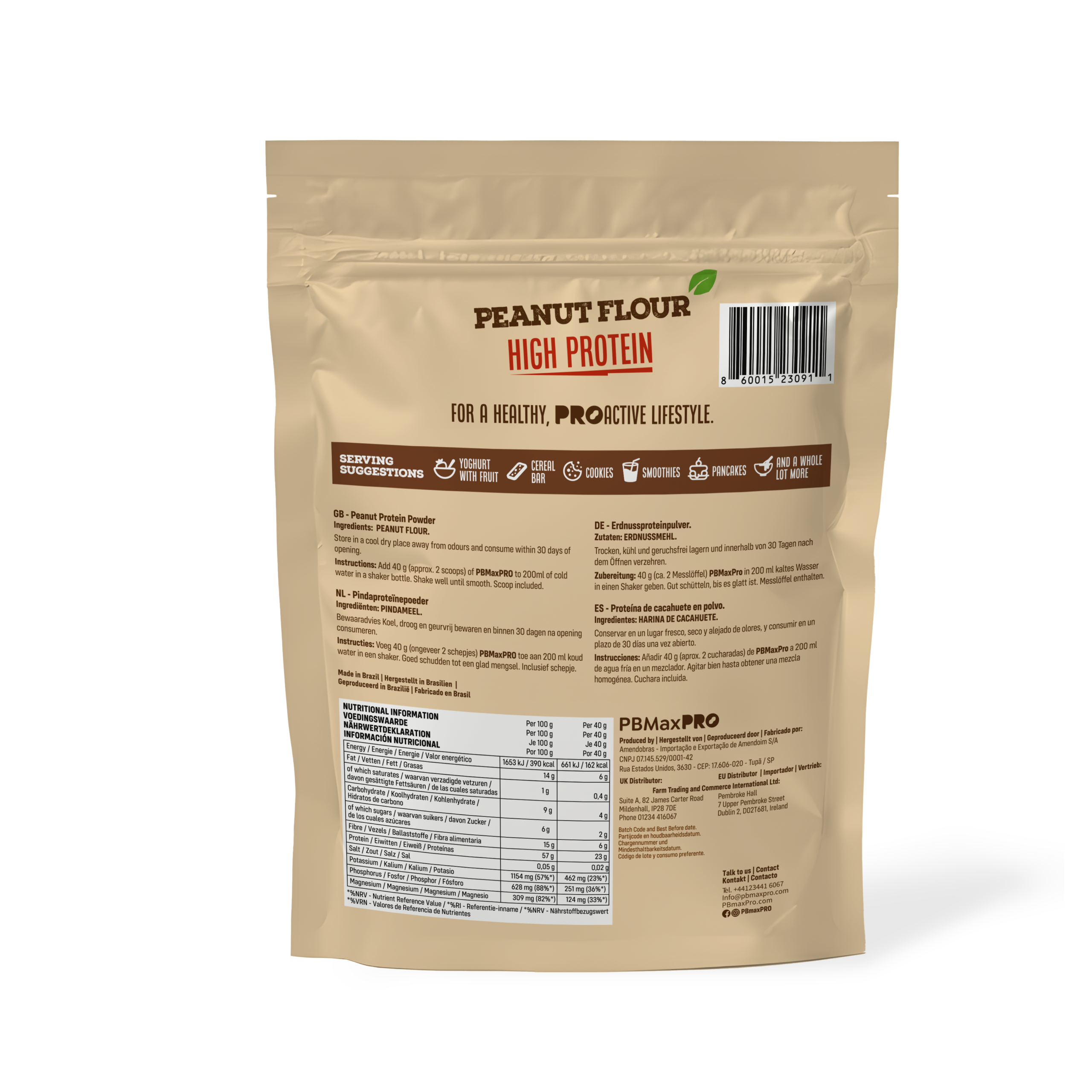PBMaxPro Peanut Flour 100% 400gr Pouch UK - Image 4